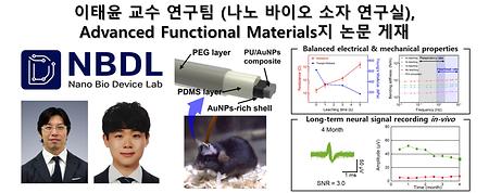 이태윤 교수 연구팀 (나노 바이오 소자 연구실),  Advanced Functional Materials지 논문 게재